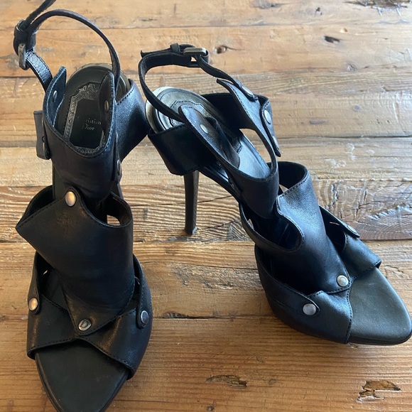 Christian Dior Black High Heeled Sandal sz 9.5